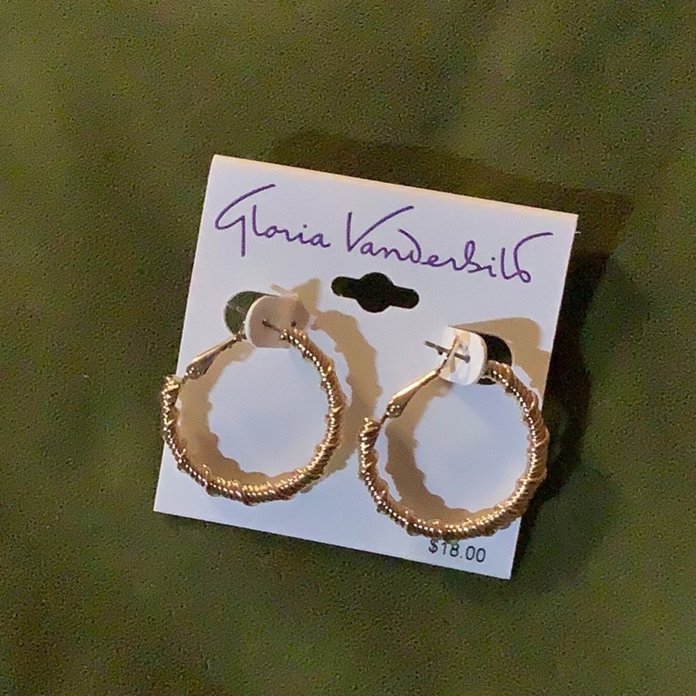Gold Plated Gloria Vanderbilt Hoops